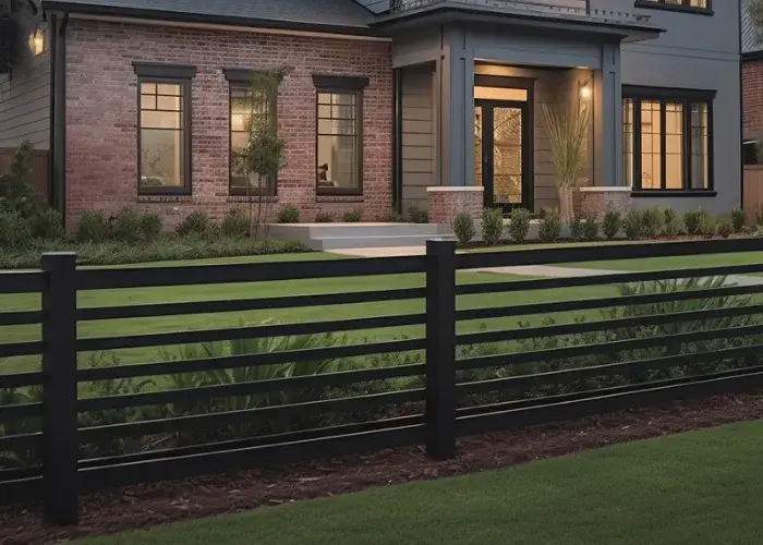 Modern slat aluminium fence in front of a beautiful house in Campbelltown